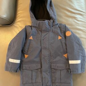 Polarn O. Pyret Blue Kids Jacket with Brown Accents
